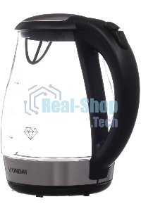 Чайник электрический Hyundai HYK-G2030 1.7 л, 2200 Вт, черный (корпус: стекло)