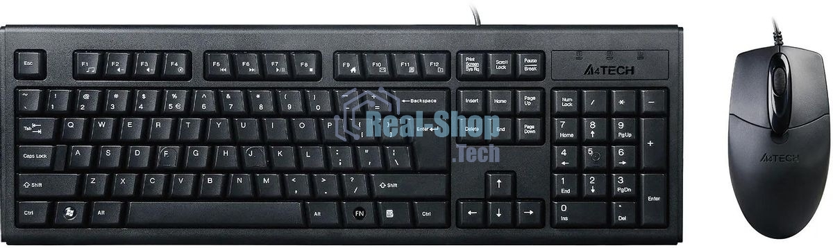 Комплект клавиатура+мышь A4Tech KRS-8372 проводной, USB, 1200 DPI, чёрный