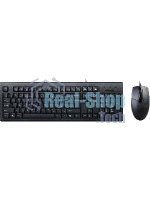Комплект клавиатура+мышь A4Tech KRS-8372 проводной, USB, 1200 DPI, чёрный