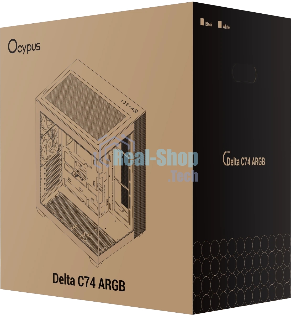 Корпус Ocypus Delta C74 ARGB Black, Midi-Tower, чёрный, 2 x 120 мм