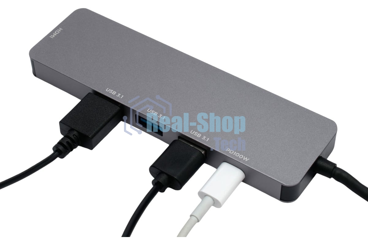 USB-концентратор Gembird UHB-D1, USB Type-C, USB/USB Type-C/PD100W/HDMI, USB Type-C