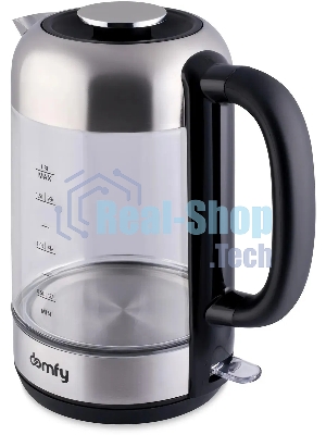 Чайник электрический Domfy DSM-EK401 1.8л. 2200Вт черный/прозрачный (корпус: стекло)