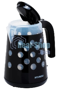 Чайник электрический Hyundai HYK-G2012 1.7л. 2200Вт черный/прозрачный (корпус: пластик)
