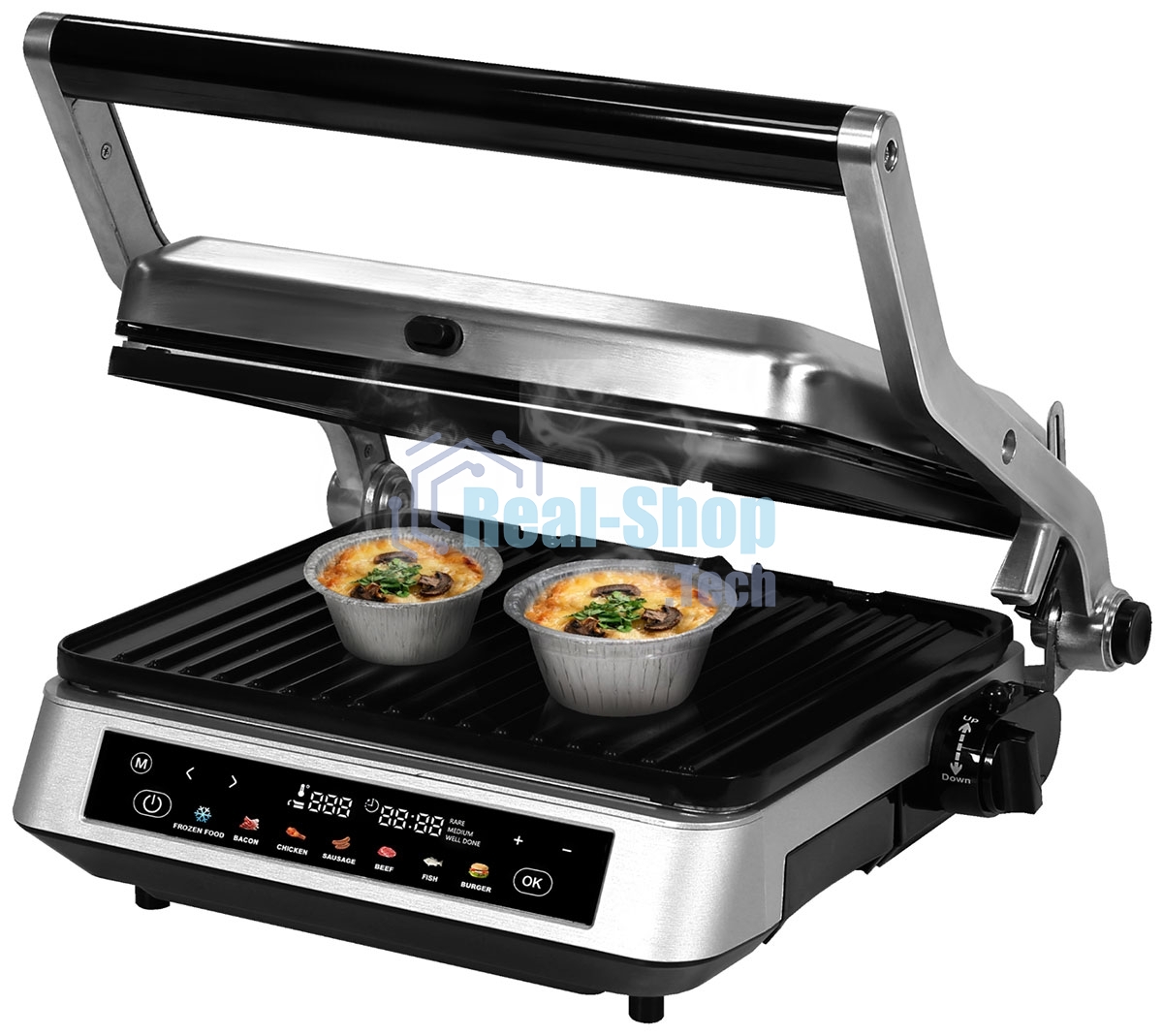 Гриль электрический Zigmund & Shtain ZEG-940 стальной, 2000 Вт