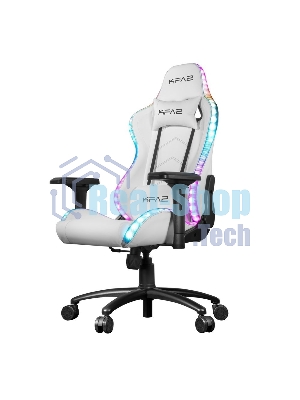 Кресло KFA2 Gaming Chair 01 RGB SE белый, экокожа, RGB-подсветка, подголовник