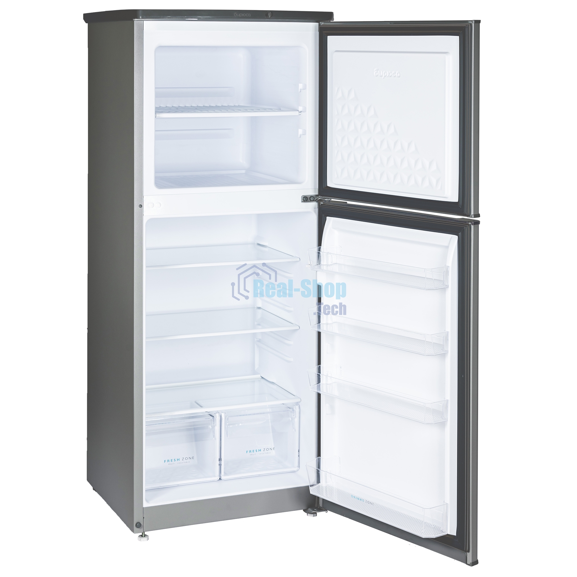 Холодильник Бирюса W553 графит двухкамерный 160/70л морозилка сверху автоматическое оттаивание