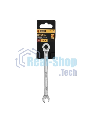 Ключ комбинированный трещоточный Denzel 9 мм, CrV, матовый хром