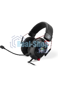 Наушники с микрофоном Оклик HS-L305G черный/красный 2м мониторные оголовье (2060511)