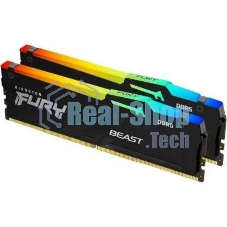 Оперативная память Kingston Fury Beast AMD, DDR5, 64Gb (2x32 Gb), 6000 MHz, CL36, радиатор, черный