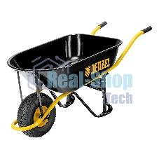 Тачка строительная Denzel усиленная, объем 130 л, 230 кг, колесо 15х6.00-6