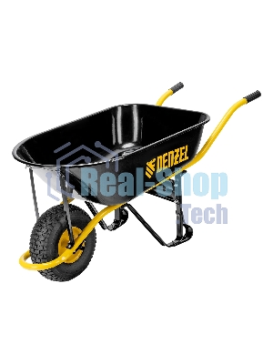 Тачка строительная Denzel усиленная, объем 130 л, 230 кг, колесо 15х6.00-6