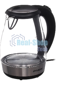Чайник электрический Hyundai HYK-G2030 1.7 л, 2200 Вт, черный (корпус: стекло)
