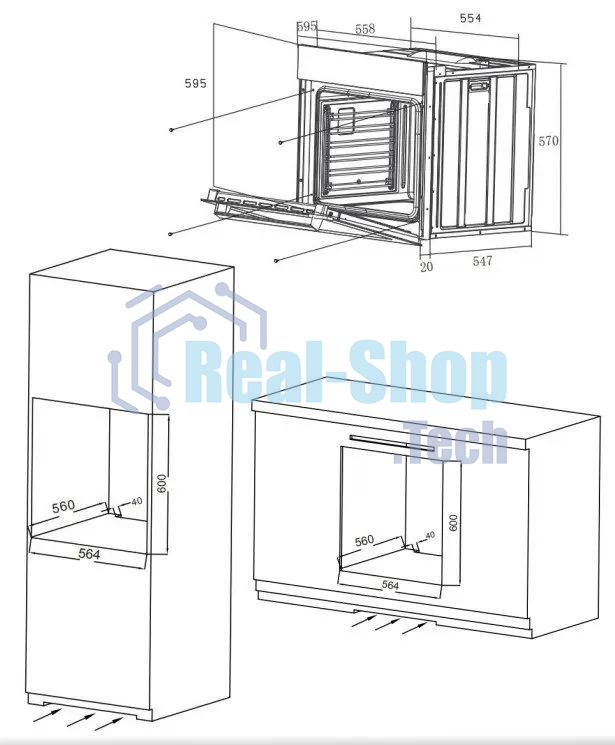 Шкаф духовой электрический Maunfeld EOEM.769B3, встраиваемый