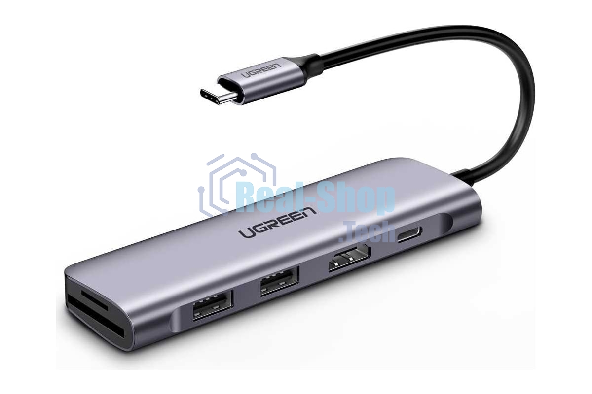 Концентратор USB-хаб UGREEN CM195-70411 Space Gray (70411)