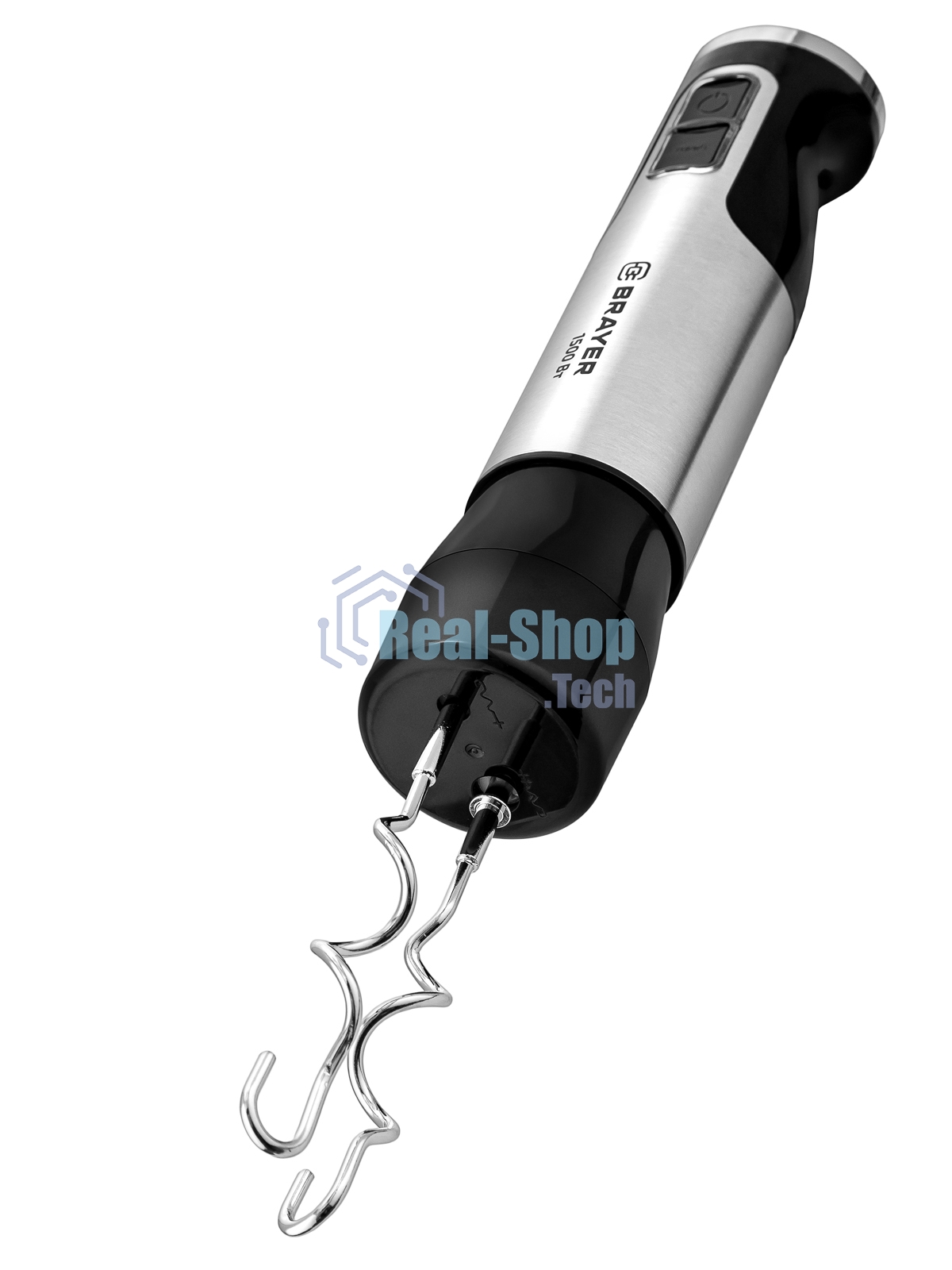 Блендер погружной BRAYER BR1270 серебристый/черный, 1500 Вт, 8 скоростей, турбо