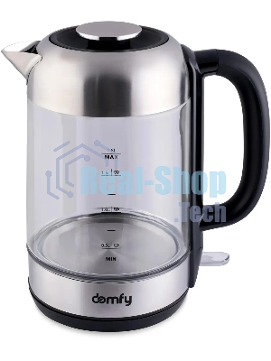 Чайник электрический Domfy DSM-EK401 1.8л. 2200Вт черный/прозрачный (корпус: стекло)