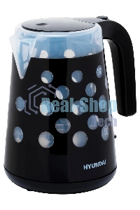 Чайник электрический Hyundai HYK-G2012 1.7л. 2200Вт черный/прозрачный (корпус: пластик)