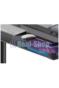 Стол компьютерный Cactus CS-EGD-BK-LED столешница закаленное стекло, черный, каркас черный