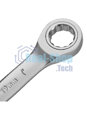 Набор ключей комбинированных трещоточных Denzel 6-19 мм, 8 шт., CrV, матовый хром