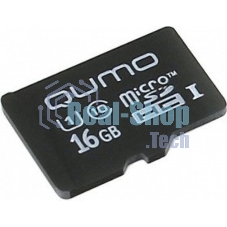 Флеш карта QUMO MicroSDHC 16Gb Сlass 10 UHS-I,3.0 без адаптером SD, черно-красная картонная упаковка