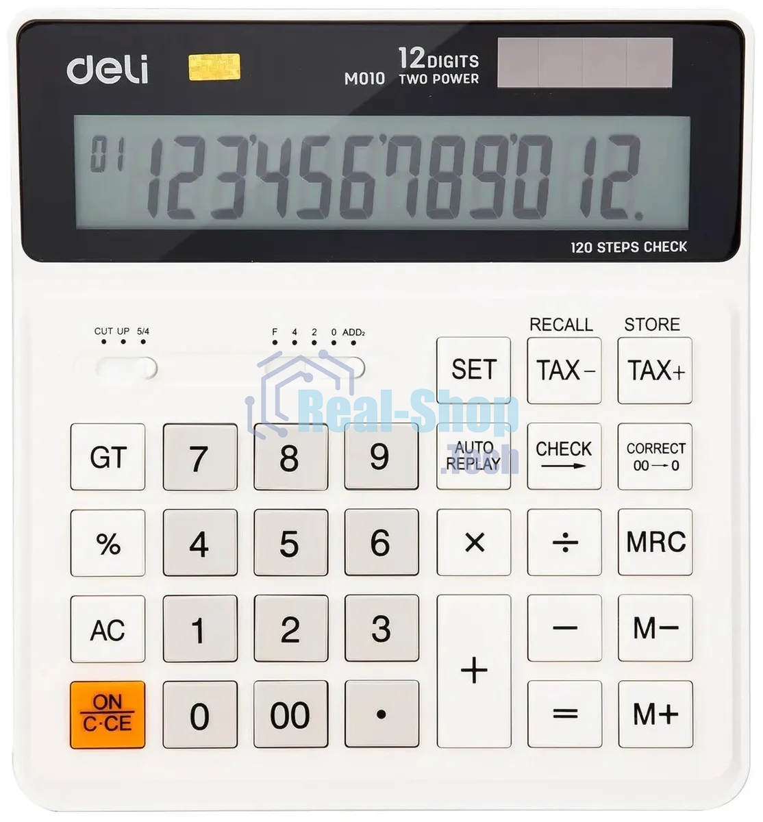 Калькулятор бухгалтерский Deli EM01010 белый 12-разр.