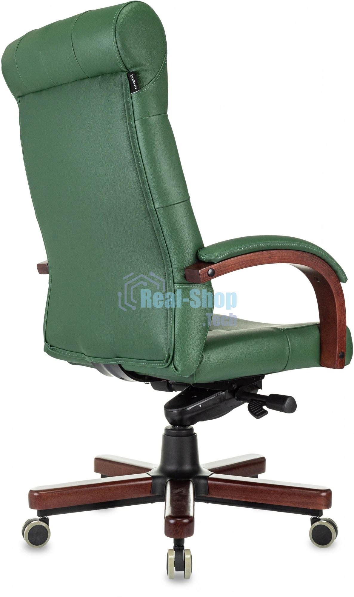 Кресло руководителя Бюрократ T-9928Walnut зеленый, кожа, крестов. металл/дерево
