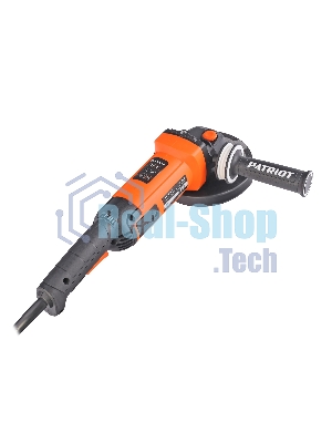 Машина углошлифовальная (УШМ) PATRIOT Expert AG 150E 1300Вт, диск 150мм, 3000-9000об/мин, регулировка скорости, поддержка оборотов, плавный пуск, защита от повторного включения, усиленная защита от пыли, виброзащитная дополнительная рукоятка