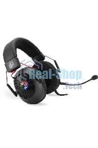 Наушники с микрофоном Оклик HS-L305G черный/красный 2м мониторные оголовье (2060511)