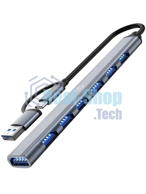 USB-концентратор Digma DHUB-7USB-AC-3.0, USB-C + USB-A, USB 3.0 7 портов, USB