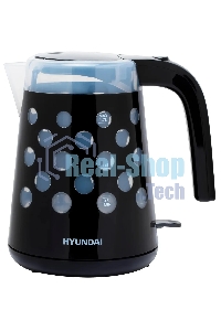 Чайник электрический Hyundai HYK-G2012 1.7л. 2200Вт черный/прозрачный (корпус: пластик)