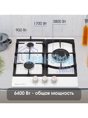 Газовая варочная панель Zigmund & Shtain G 14.4 W независимая, белый