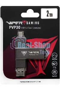 Внешний SSD Patriot Viper, 2TB, USB 3.2 Gen 2 Type-A/Type-C, R/W 1000/1000, черный