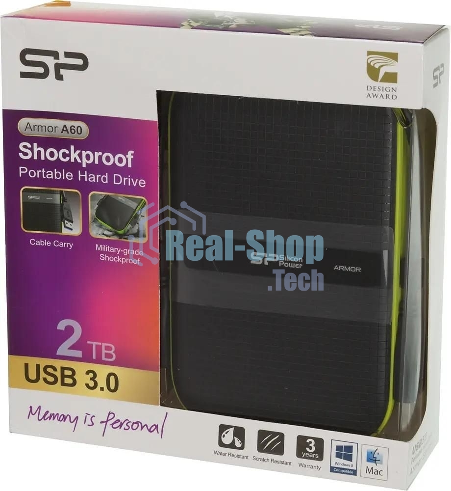 Внешний HDD Silicon Power USB 3.0 2Tb A60 SP020TbPHDA60S3K Armor 2.5