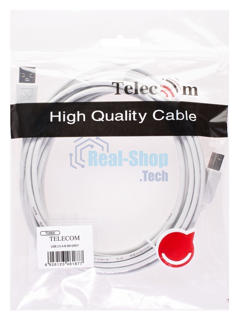 Кабель TELECOM USB2.0 A to B (5.0м)