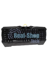 Игровой комплект Qumo Solaris, клавиатурапроводная K03, 104 клавиши, встроенная радужная подсветка, мышь проводная M10, оптическая, 800/1200/1600/2200 dpi, коврик