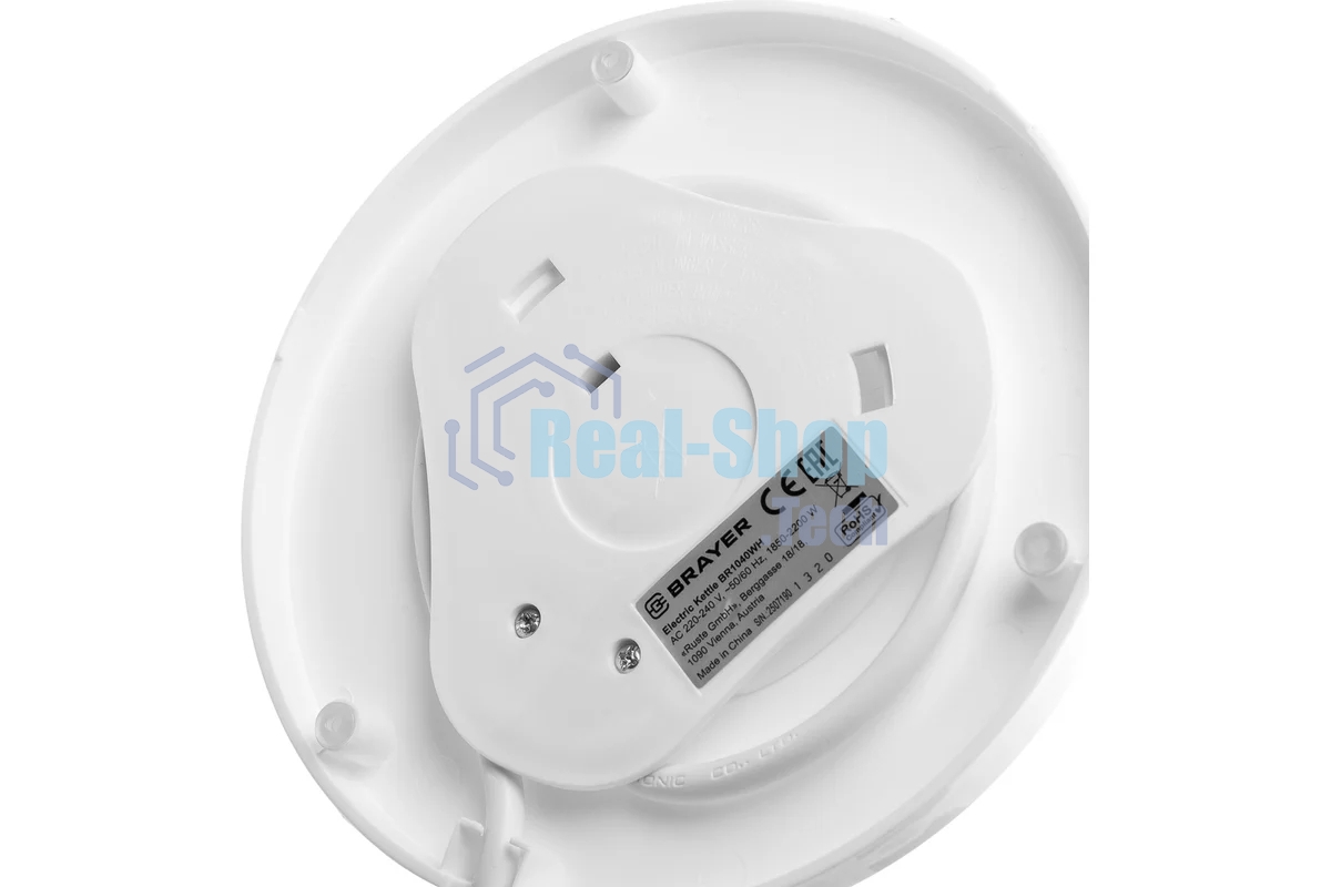 Чайник электрический BRAYER BR1040WH 2220Вт, 2 л, стекл., белый.