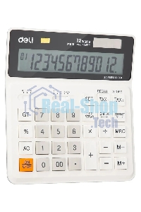 Калькулятор бухгалтерский Deli EM01010 белый 12-разр.