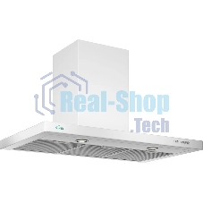 Вытяжка каминная Elikor Квадра 90П-650-К3Д белый, 90 см, 650 куб. м/ч, 56 дБ