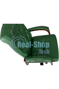 Кресло руководителя Бюрократ T-9928Walnut зеленый, кожа, крестов. металл/дерево