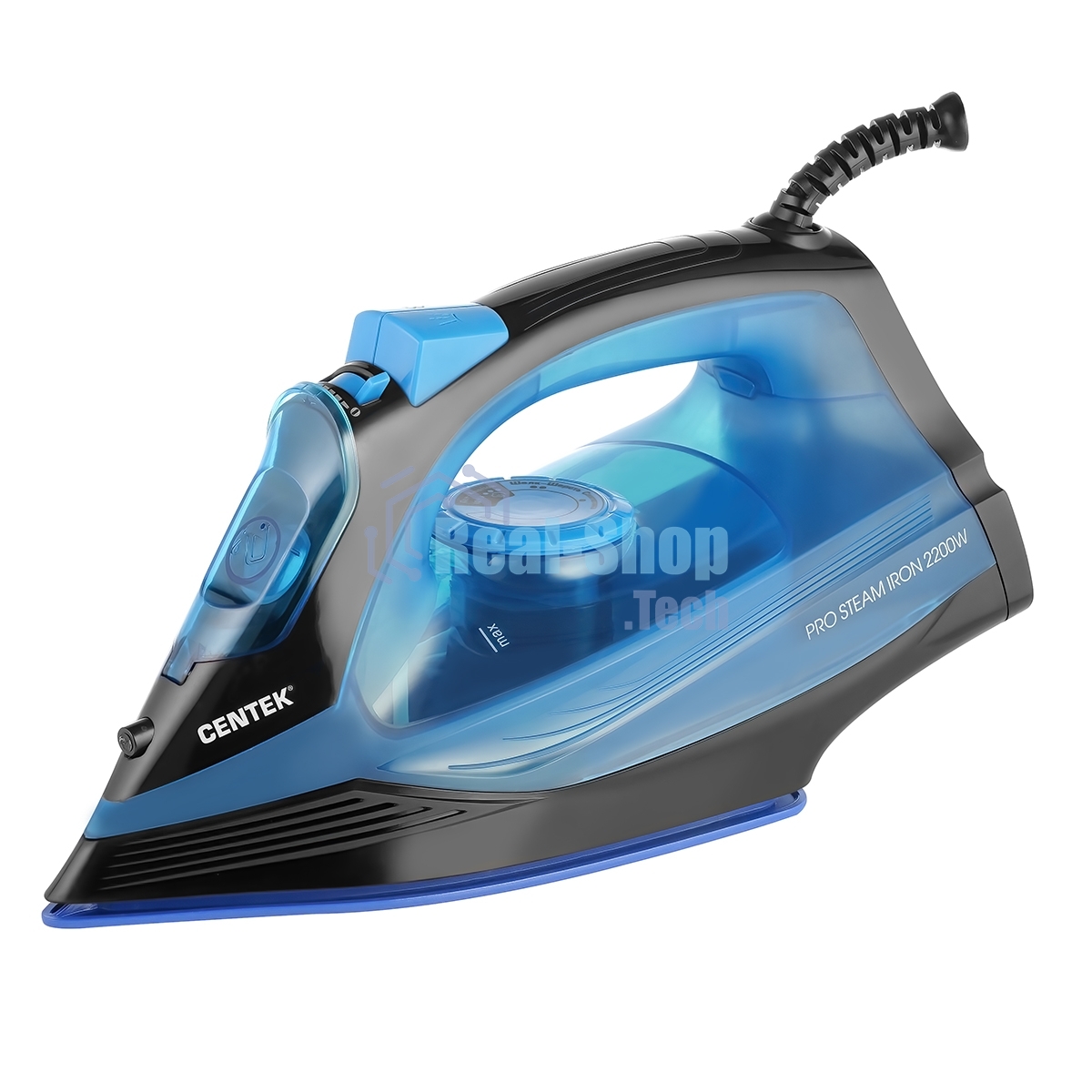 Утюг Centek CT-2351 синий, 2200 Вт, 35 г/мин, 130 г/мин, 300 мл