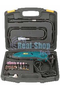 Прямошлифовальная машина (гравер) DG-137PL, 135 Вт, 10000-32000 об/мин, 2,4/3,2 мм, БС щеток, набор насадок, пластик. кейс