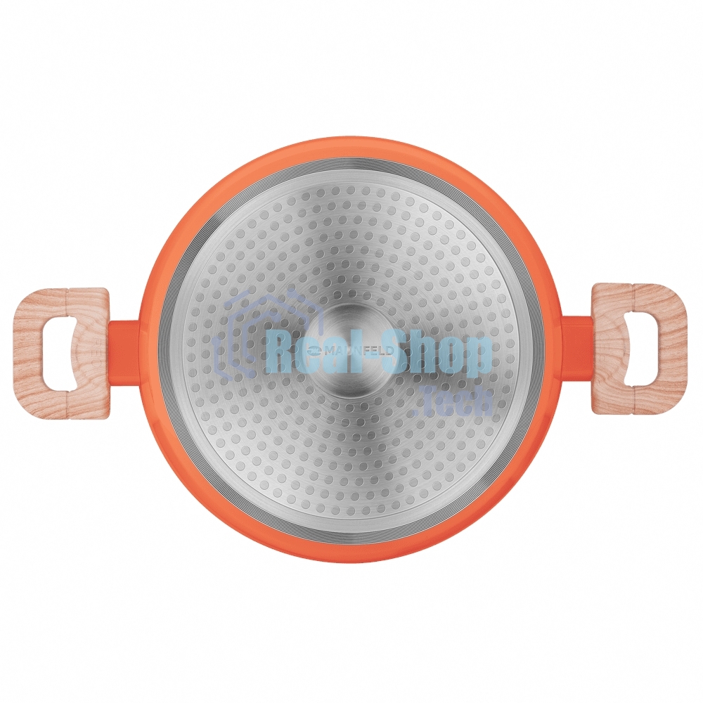 Кастрюля Maunfeld MARTA MCS41FA06CL из кованого алюминия со стеклянной крышкой, 24 см, 4,1 л.