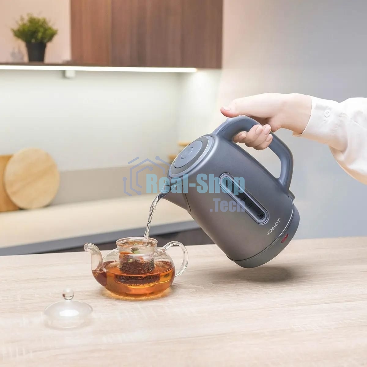 Чайник электрический Scarlett SC-EK21S42 1.8л. 1800Вт графит корпус: пластик