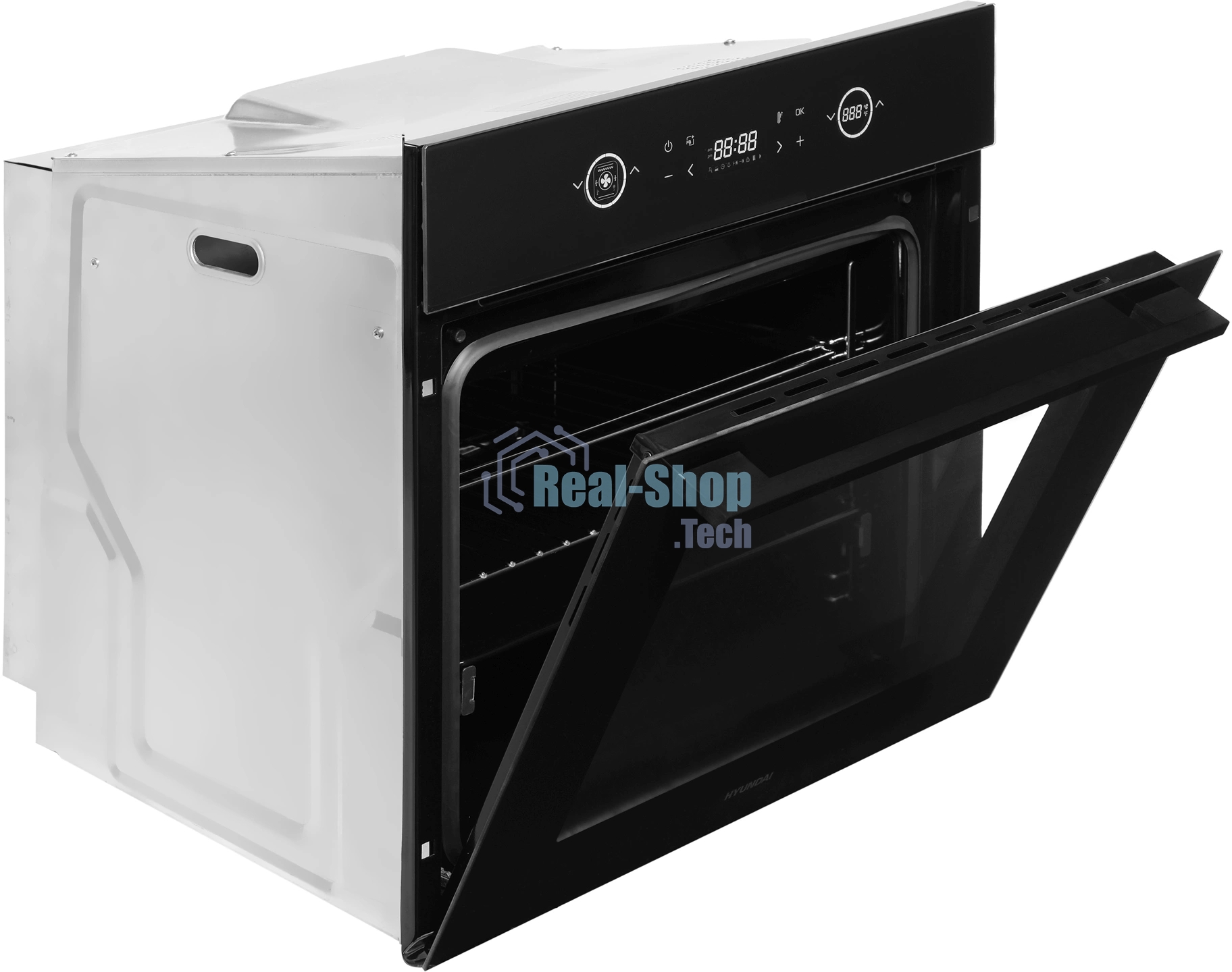 Духовой шкаф Электрический Hyundai HEO 6752 BG черное стекло