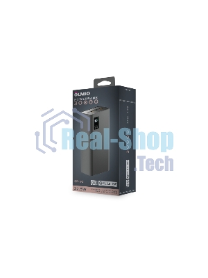 Портативный аккумулятор OLMIO QR-30, 30000mAh, 22.5W, QuickCharge3.0/PowerDelivery, LCD, серый