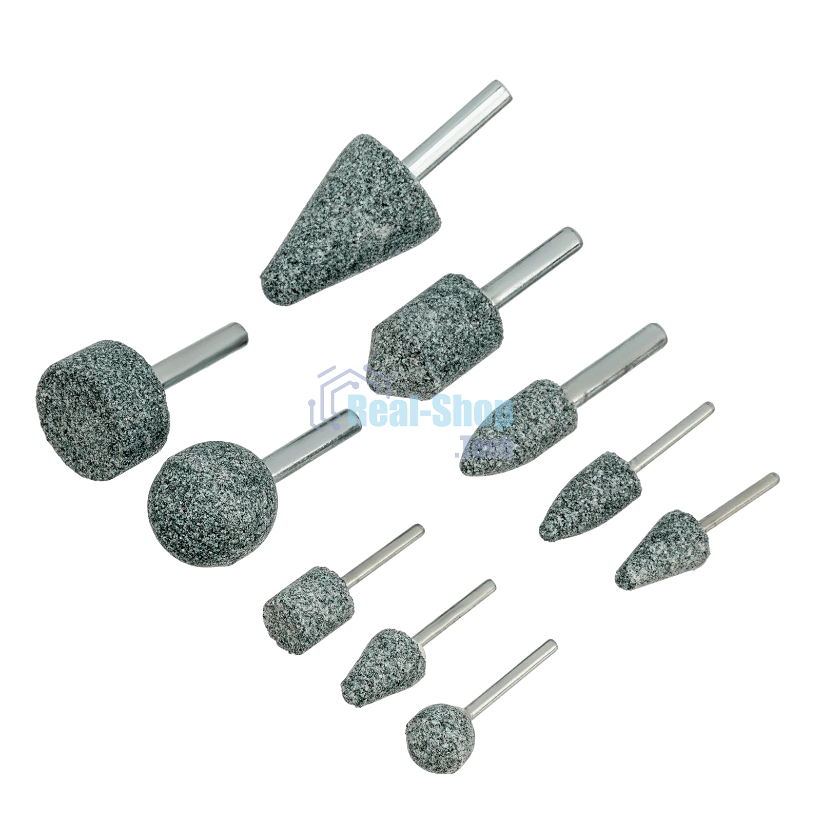 Набор шарошек Denzel абразивных для дрели (ПШМ), 63С, 10 шт.