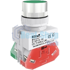 Выключатель кнопочный DEKraft ABLF 22 мм ЗЕЛЕНЫЙ 220В ВK-22