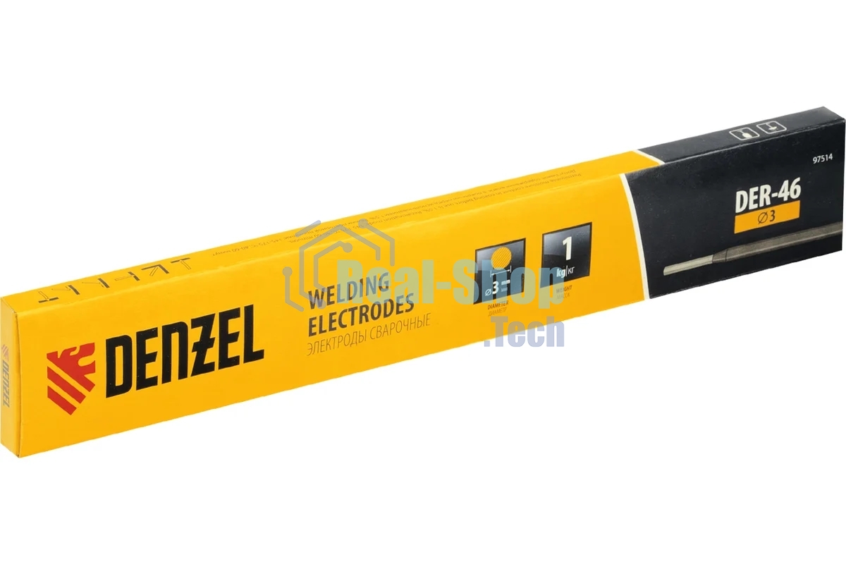 Электроды Denzel DER-46, диам. 3 мм, 1 кг, рутиловое покрытие