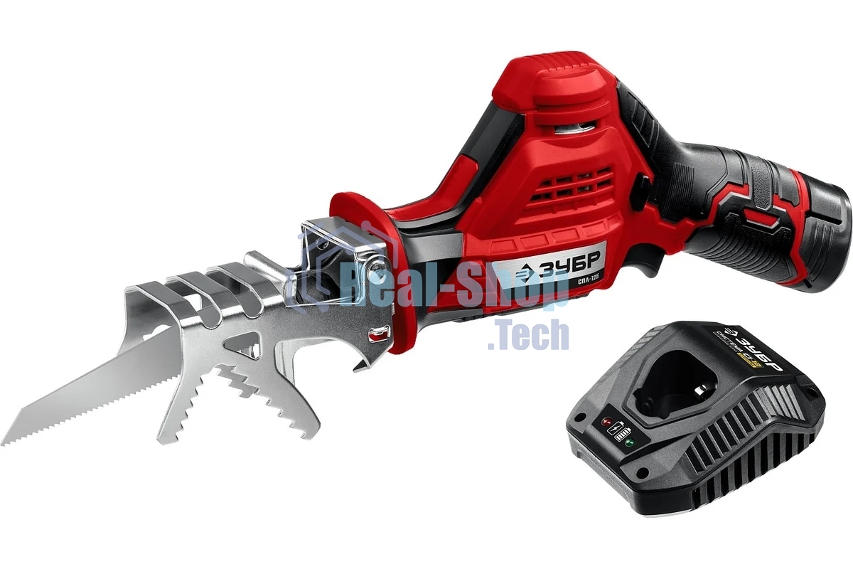 Пила сабельная. Зубр 12В, 1 АКБ (2А·ч), в коробке, СПЛ-125-21