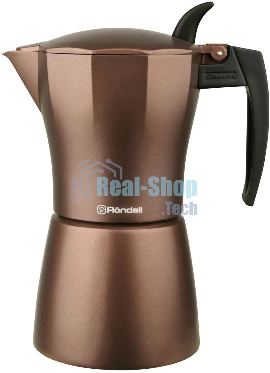 Кофеварка гейзерная Rondell Kortado RDA-399, 0.45л, алюминий, коричневый